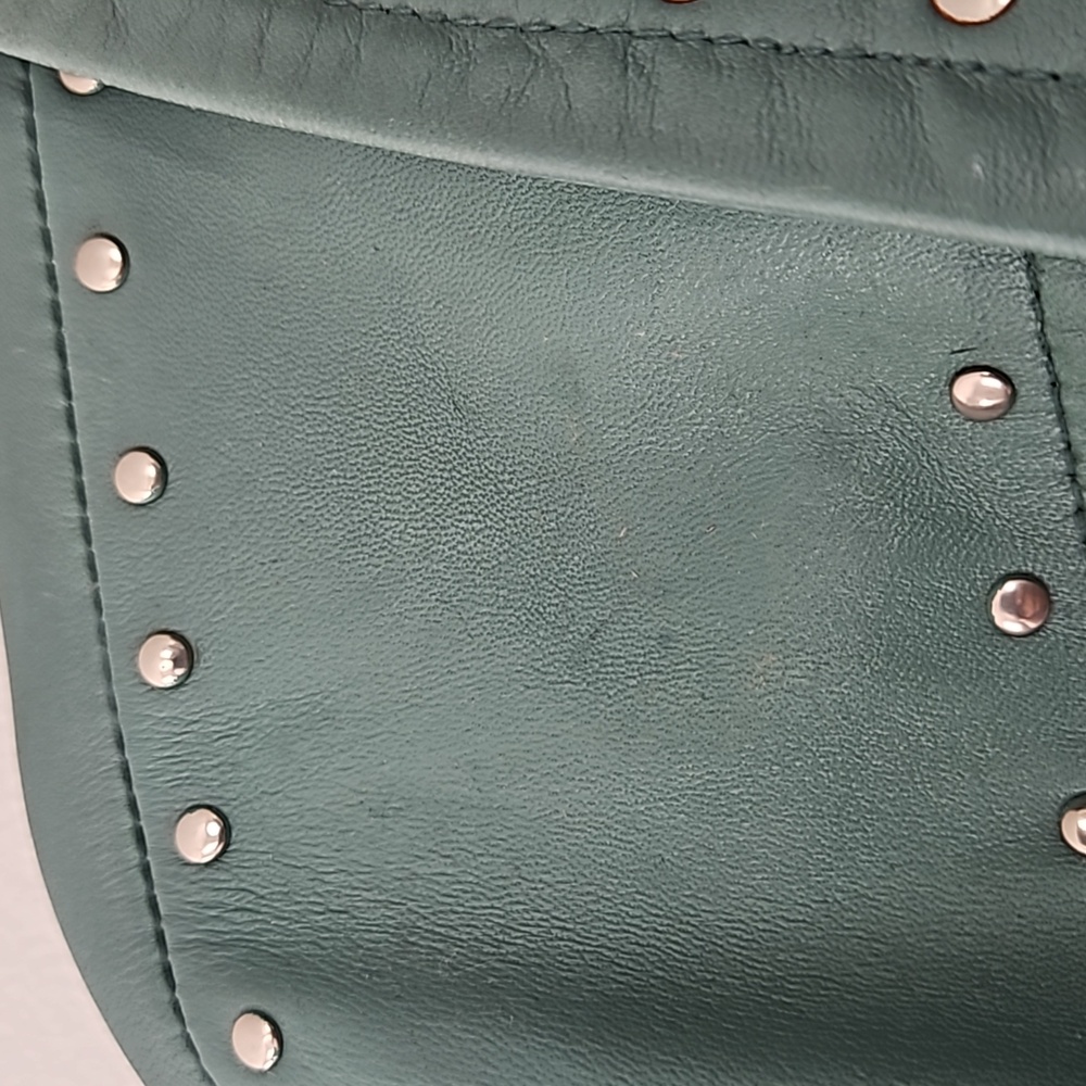 Free People x Nigel Preston Chain Embellished Biker Jacket Aqua - Picture 14 of 17